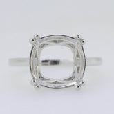 Sterling Silver Semi Mount Ring Setting Cushion CU 12X12mm L669 - Syzjewelry
